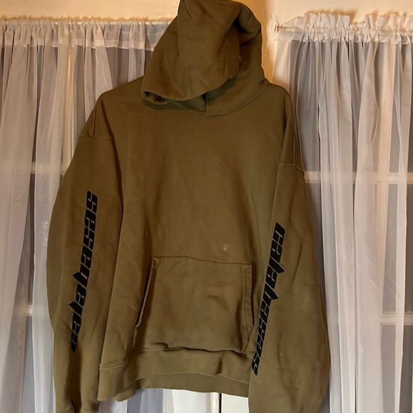 YEEZY Calabasas Embroidered French Hooded Sweatshirt Men’s Large Made In Italy - Picture 2 of 14
